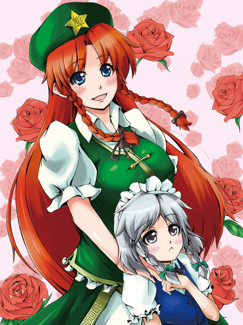 izayoi sakuya and hong meiling (touhou) drawn by kumada_kumakichi