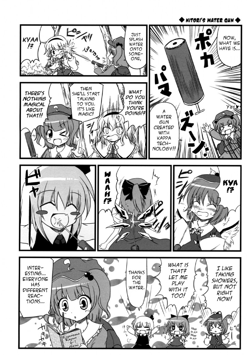 alice margatroid, cirno, rumia, kawashiro nitori, and mystia lorelei (touhou)