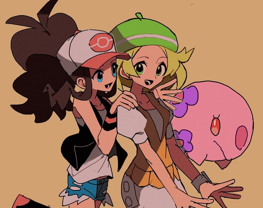 hilda, bianca, and munna (pokemon and 1 more) drawn by 950magi618
