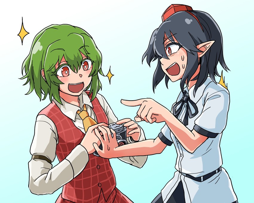 shameimaru aya and kazami yuuka (touhou) drawn by retora