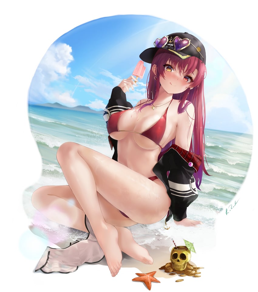 houshou marine and dokuro-kun (hololive) drawn by lukas_reule