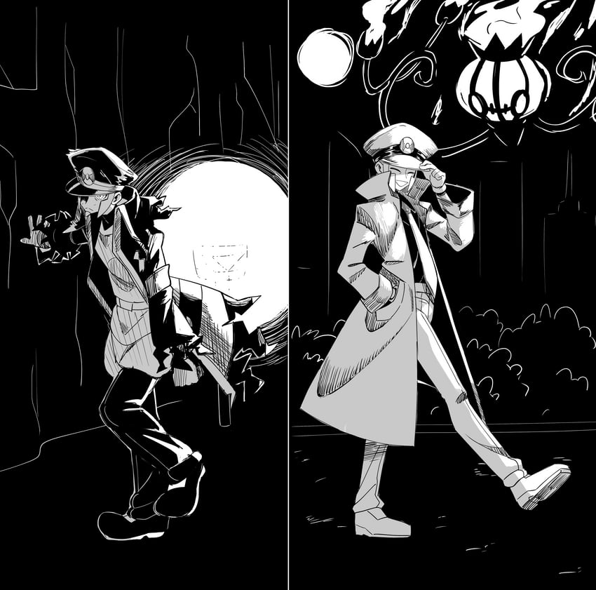 ingo, chandelure, and emmet (pokemon and 2 more) drawn by fukurinn