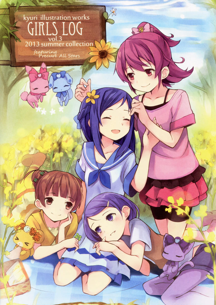 hishikawa rikka, aida mana, kenzaki makoto, yotsuba alice, davi, and 3 more (precure and 1 more) drawn by kyuri