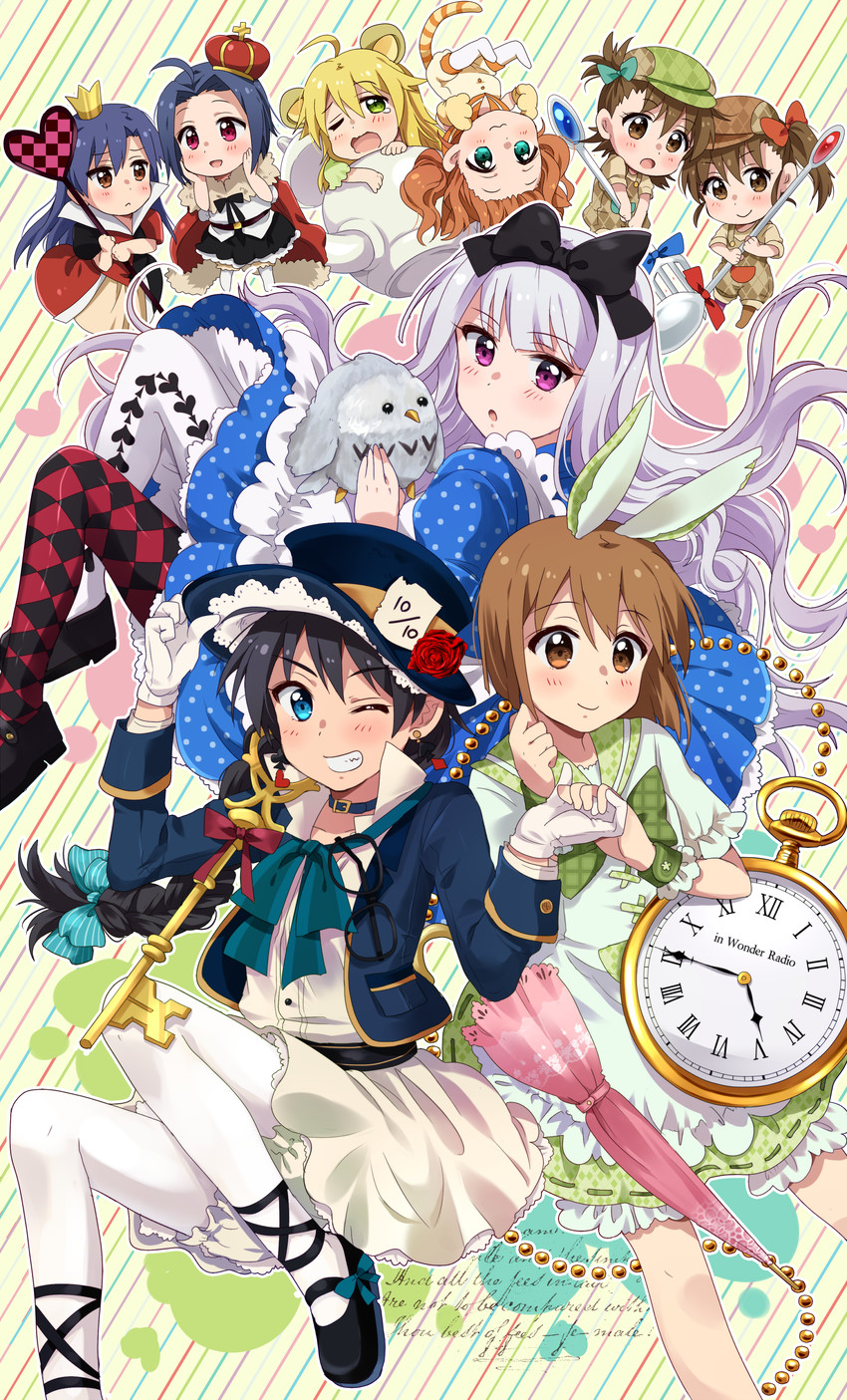 hoshii miki, kisaragi chihaya, shijou takane, ganaha hibiki, takatsuki yayoi, and 12 more (idolmaster and 1 more) drawn by hiiringu