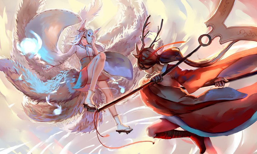ahri, akali, and blood moon akali (league of legends) drawn by sishenfan
