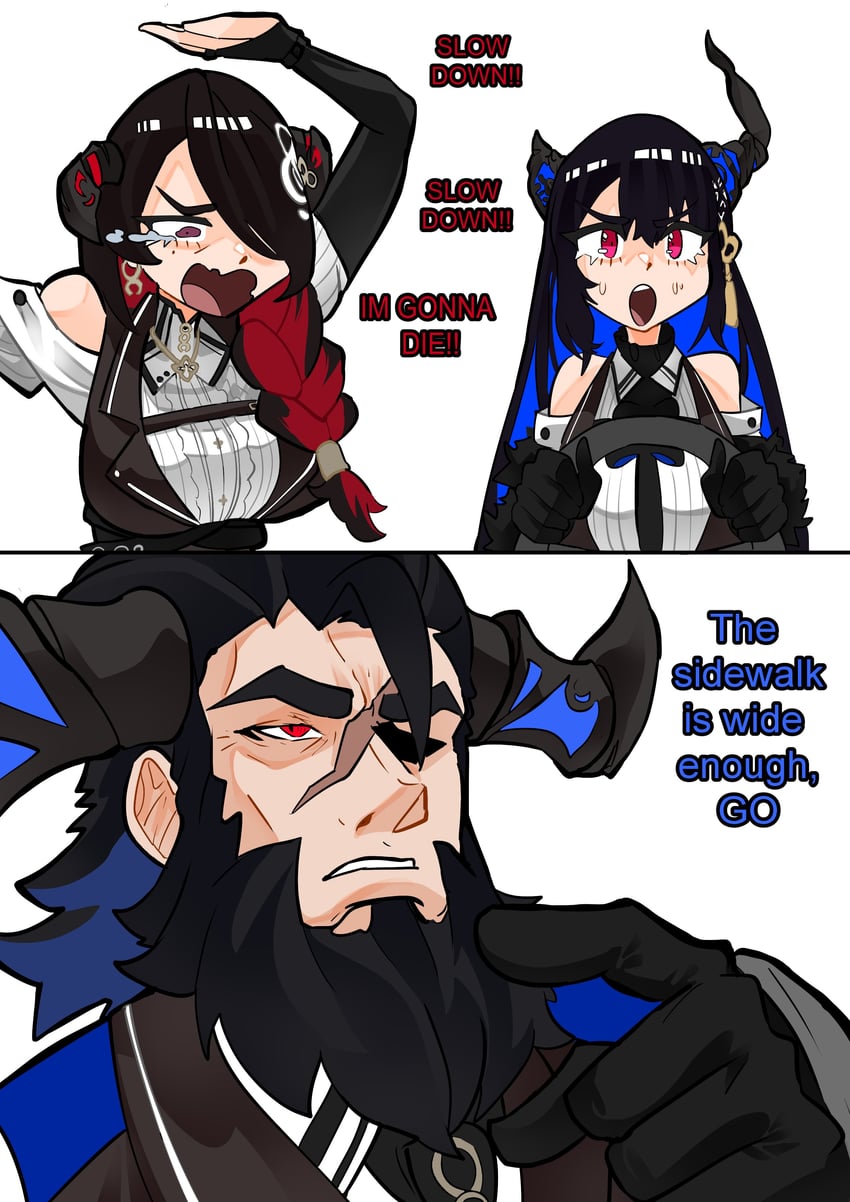 nerissa ravencroft, mamarissa, and paparissa (hololive and 3 more) drawn by koizumi_arata