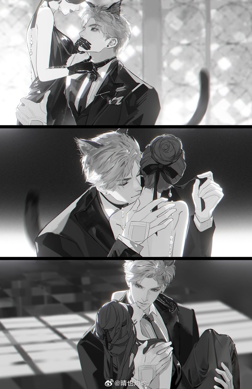 protagonist and sylus (love and deepspace) drawn by xiheanar