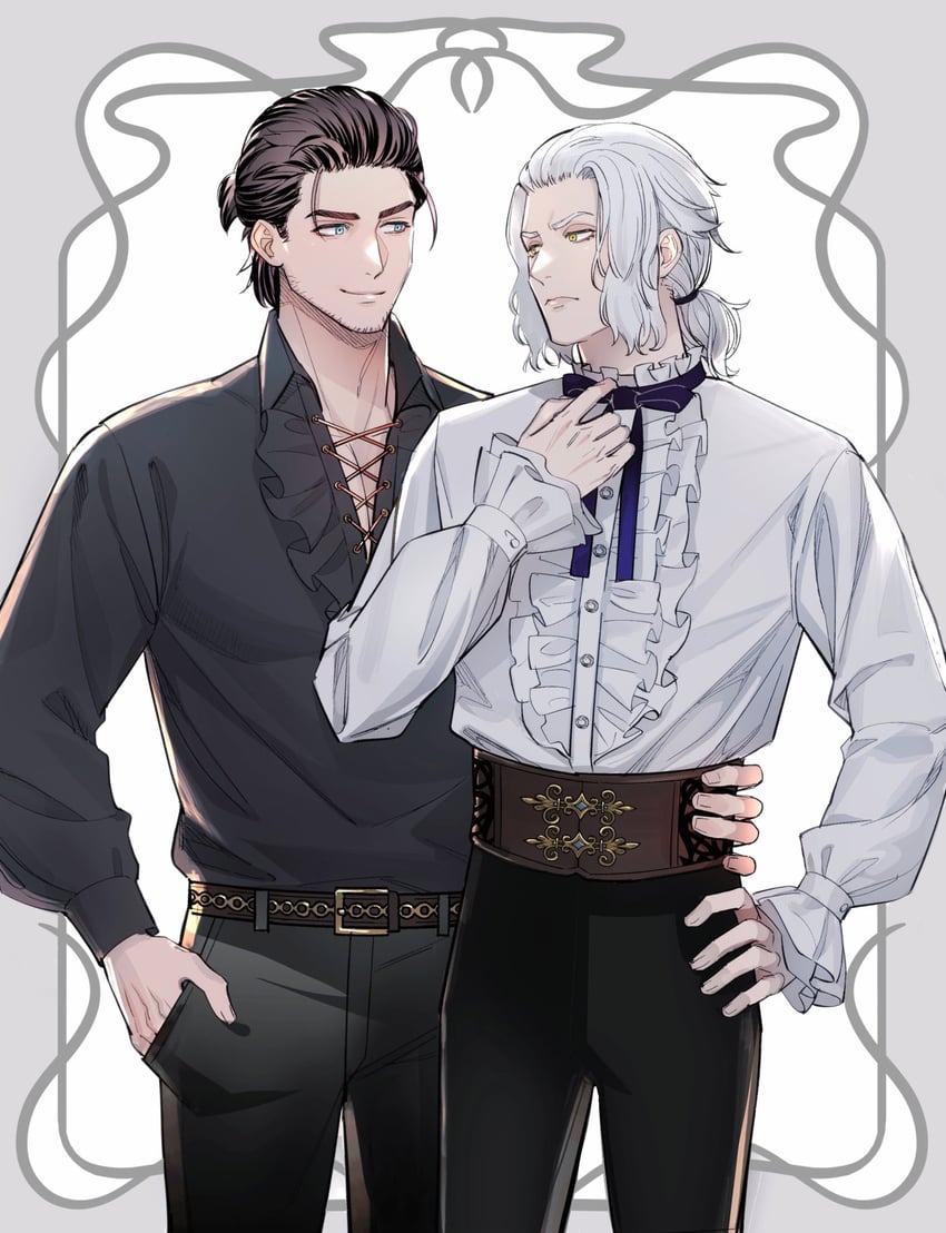 warrior of light, adventurer, and emet-selch (final fantasy and 1 more) drawn by sagenoodles