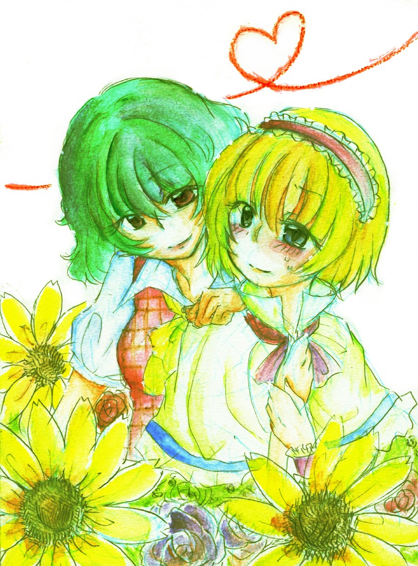 alice margatroid and kazami yuuka (touhou) drawn by kaminari_yuu
