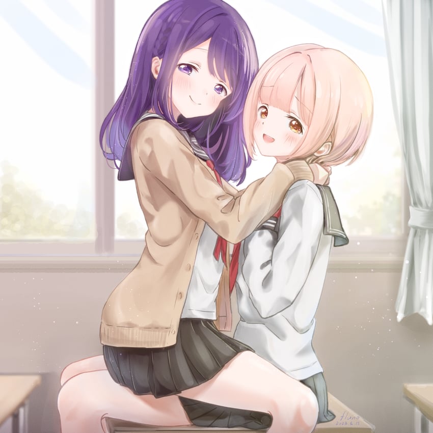 kubo nagisa and taira tamao (kubo-san wa mob wo yurusanai) drawn by fluno