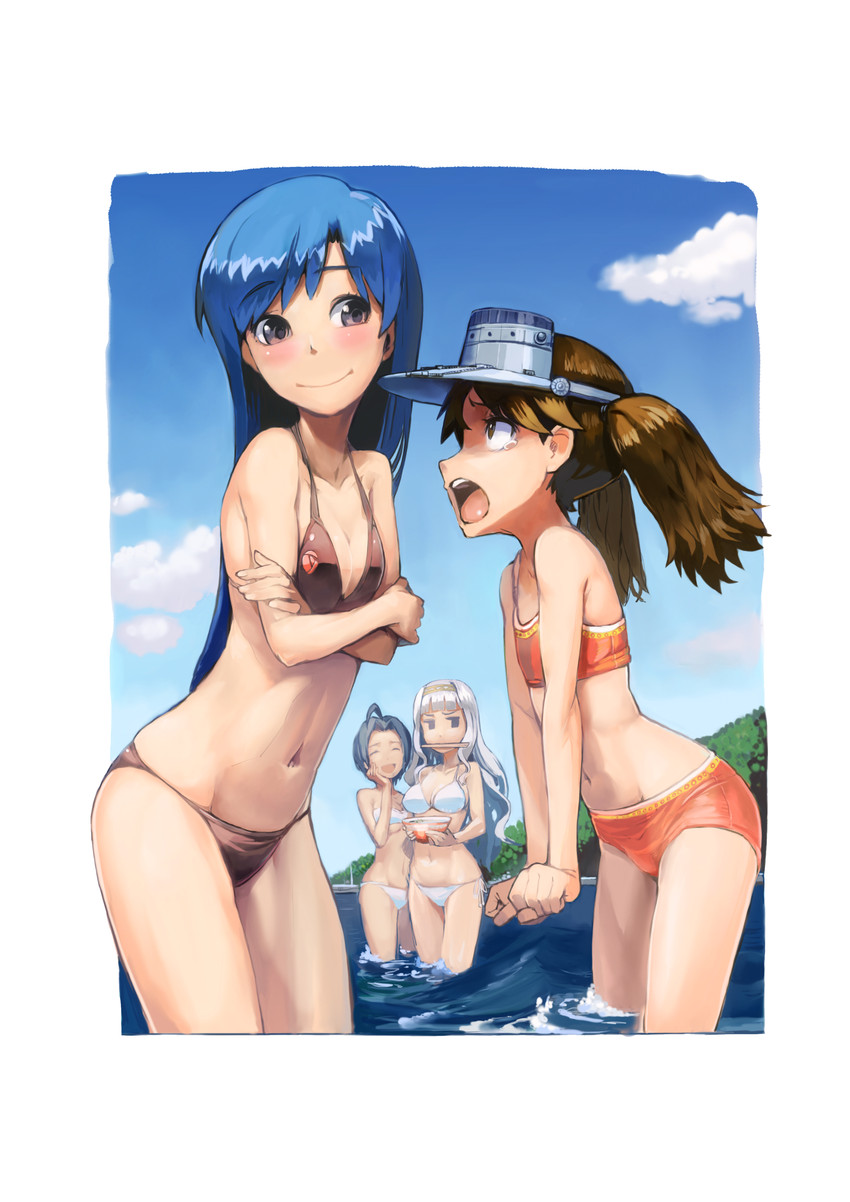 ryuujou, kisaragi chihaya, shijou takane, and miura azusa (kantai collection and 1 more) drawn by kousaku