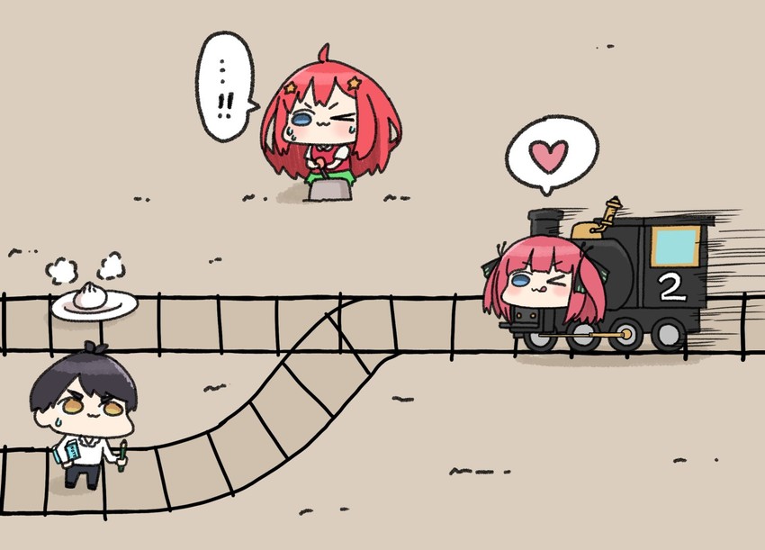 nakano nino, nakano itsuki, and uesugi fuutarou (go-toubun no hanayome) drawn by akino_ell