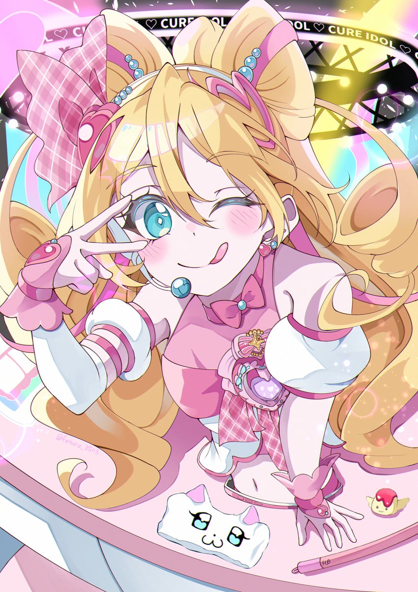 nekoyashiki yuki, sakura uta, cure idol, recipipi, and omurice recipipi (precure and 3 more) drawn by housei_fenoru