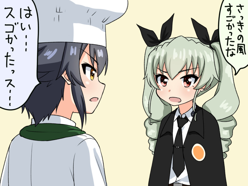 anchovy and pepperoni (girls und panzer) drawn by ruka_(piyopiyopu)