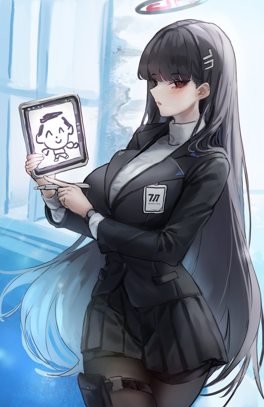 sensei, doodle sensei, and rio (blue archive) drawn by ggz_(gguzal_95)