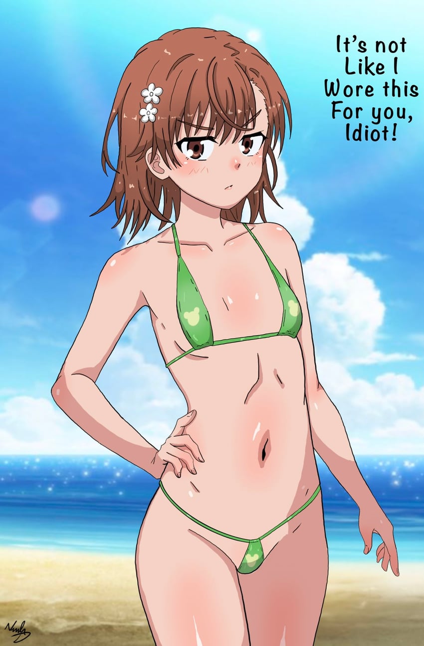 misaka mikoto and gekota (toaru majutsu no index and 1 more) drawn by nashdnash2007
