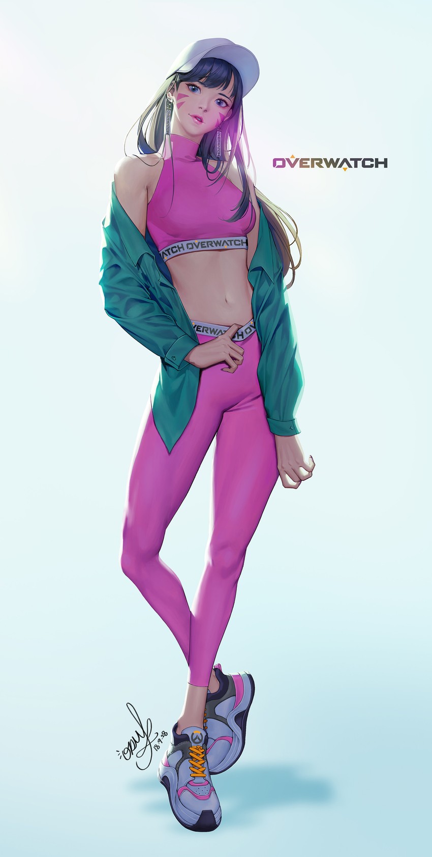 d.va (overwatch and 1 more) drawn by osuk2