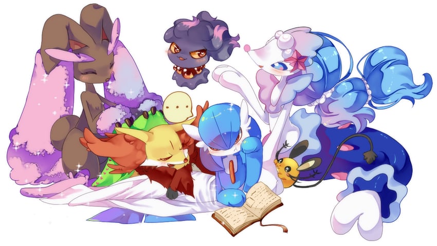 gardevoir, lopunny, primarina, dedenne, misdreavus, and 1 more (pokemon) drawn by loyaldis