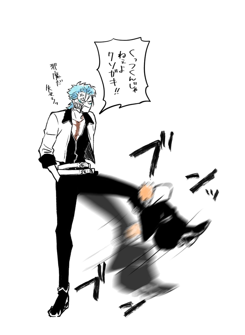grimmjow jaegerjaquez and kurosaki kazui (bleach and 1 more) drawn by choko_egg