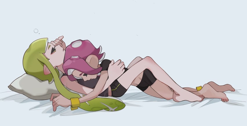 inkling player character, inkling girl, octoling player character, octoling girl, agent 8, and 1 more (splatoon) drawn by feiguasang
