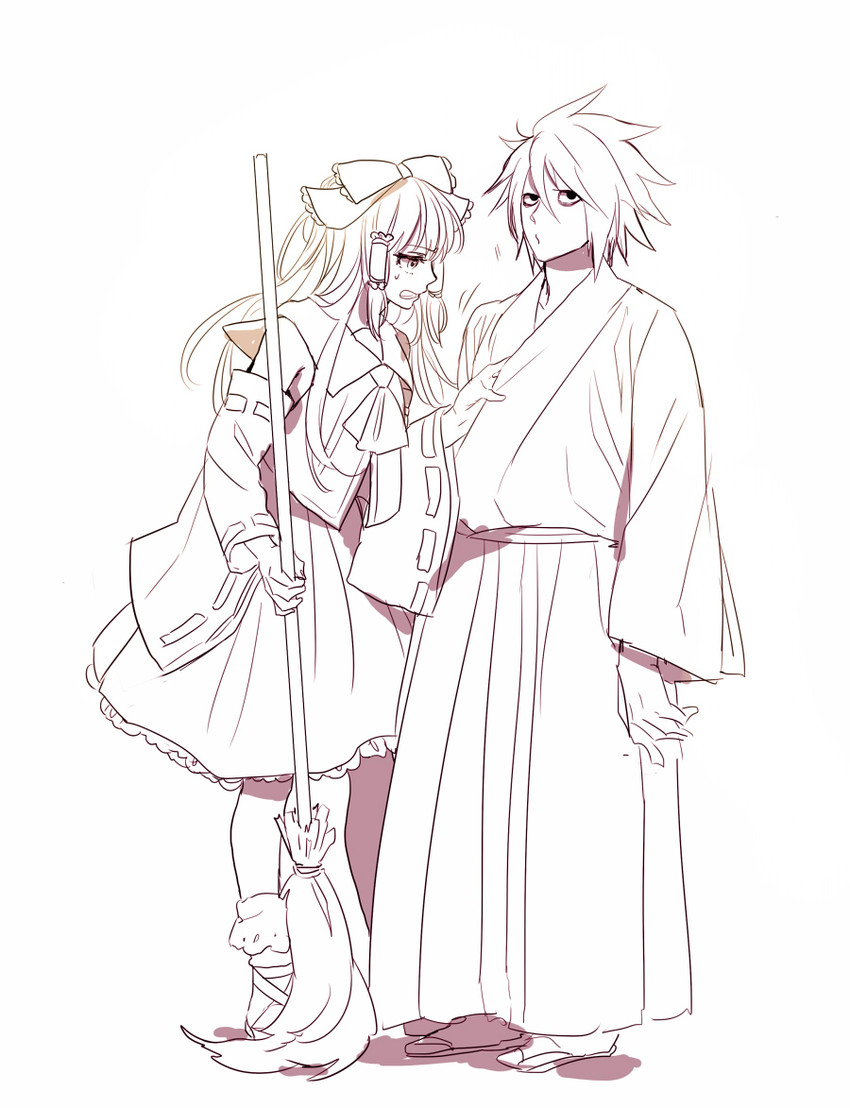 hakurei reimu and l (touhou and 3 more) drawn by inseki_tarou