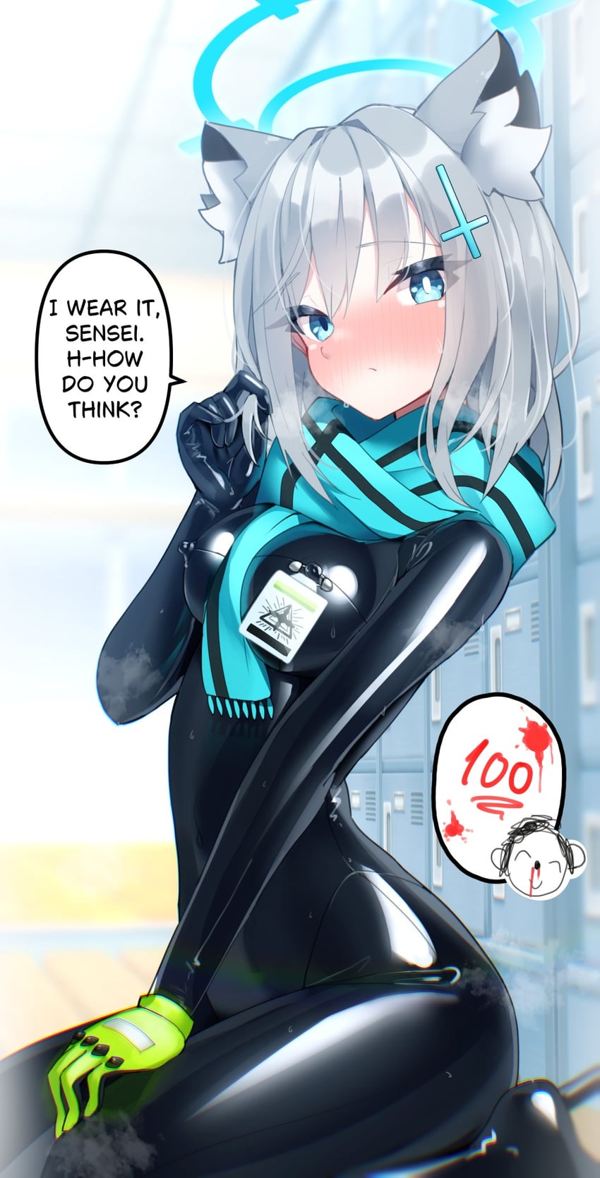 sensei, doodle sensei, and shiroko (blue archive) drawn by maguro27