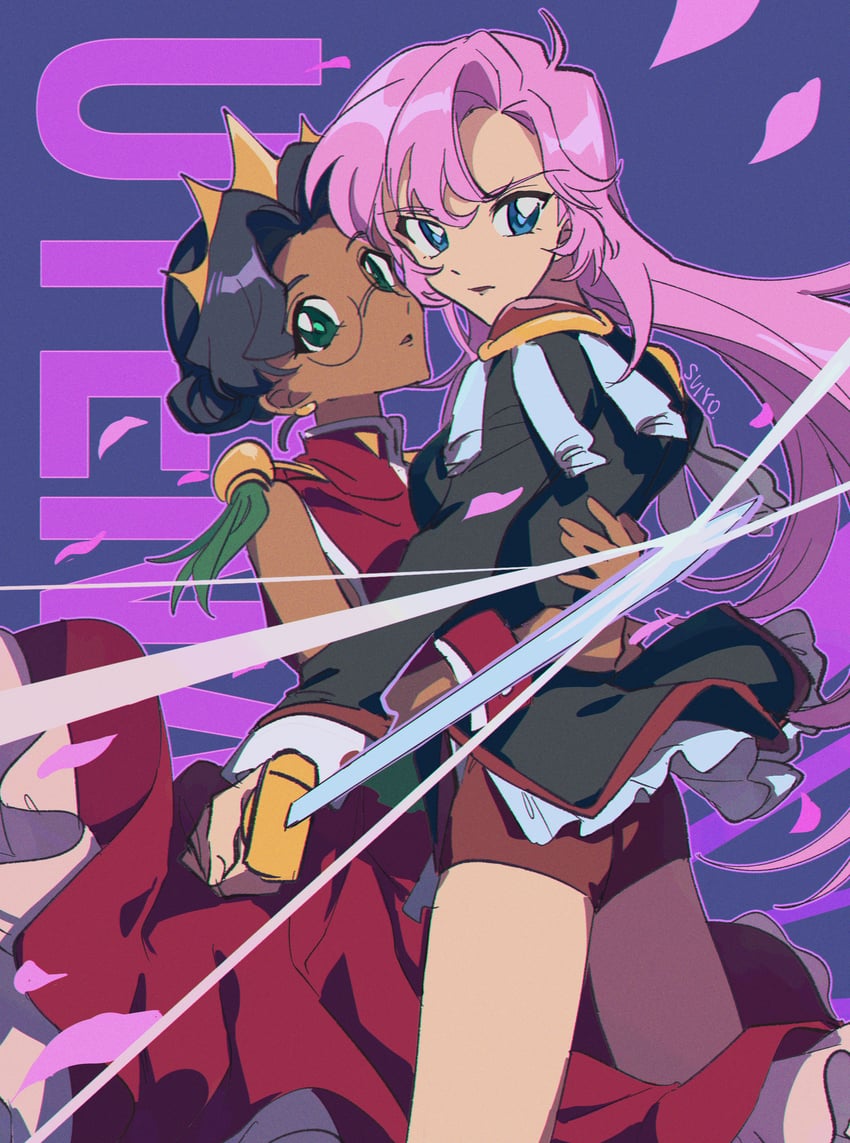 tenjou utena and himemiya anthy (shoujo kakumei utena) drawn by uehara_suiyo