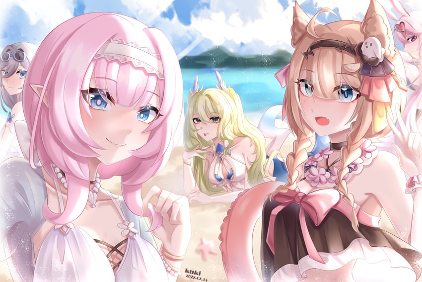 elysia, fu hua, yae sakura, pardofelis, and mobius (honkai and 1 more) drawn by cutescookie