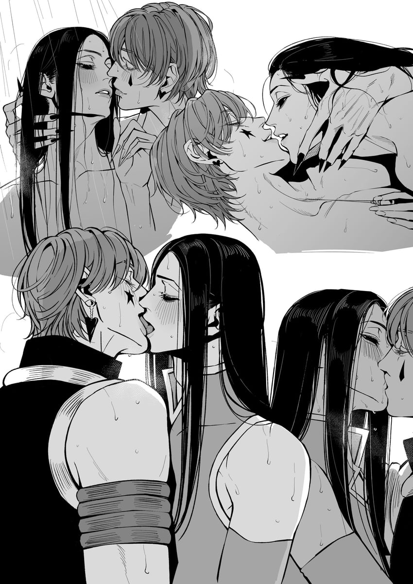 hisoka morow and illumi zoldyck (hunter x hunter) drawn by yu_(yuririnta)