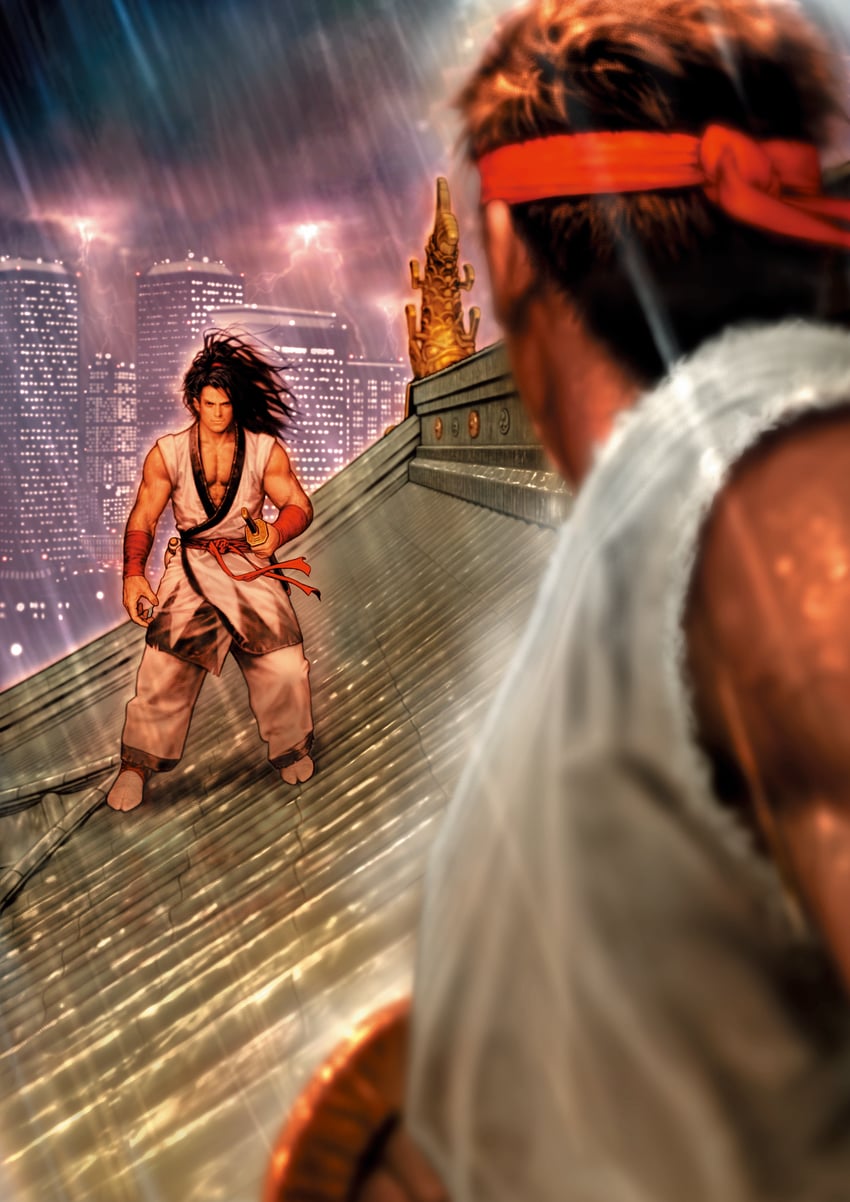ryu and haoumaru (street fighter and 3 more) drawn by mori_toshiaki