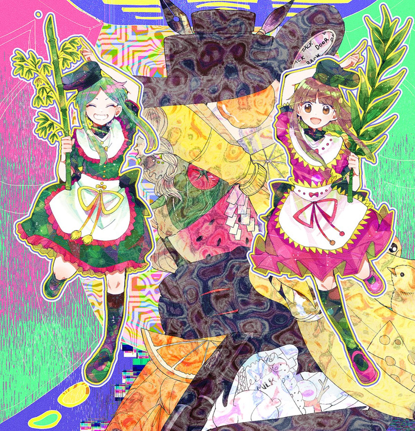 matara okina, nishida satono, and teireida mai (touhou) drawn by itomugi-kun