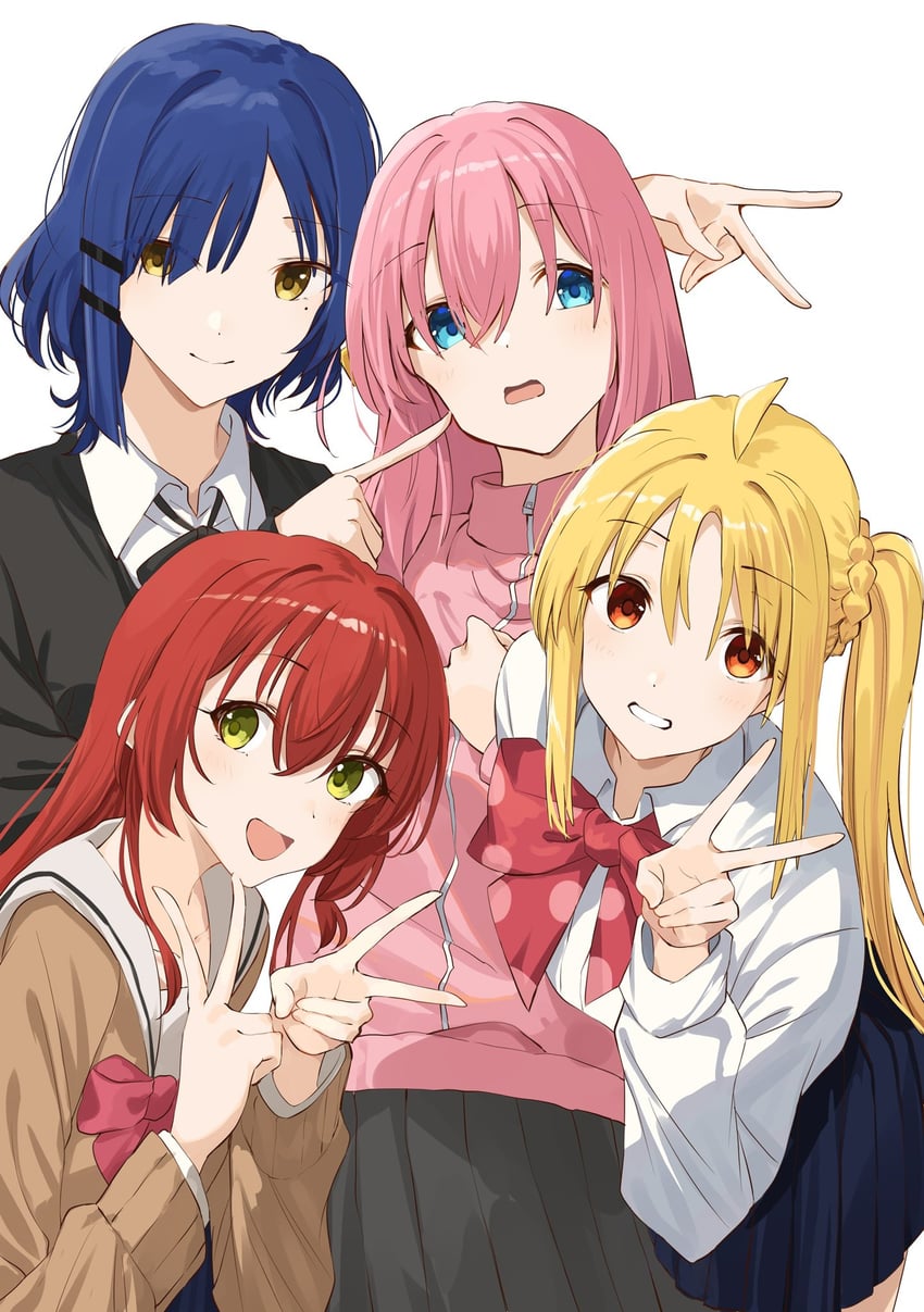 gotoh hitori, kita ikuyo, ijichi nijika, and yamada ryo (bocchi the rock!) drawn by kanaria_hisagi