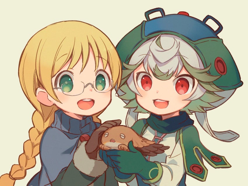 riko, prushka, and meinya (made in abyss) drawn by choke_(amamarin)