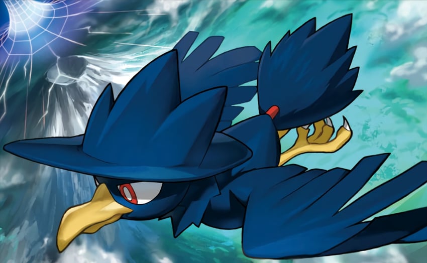 murkrow (pokemon and 1 more) drawn by match_(idleslumber)