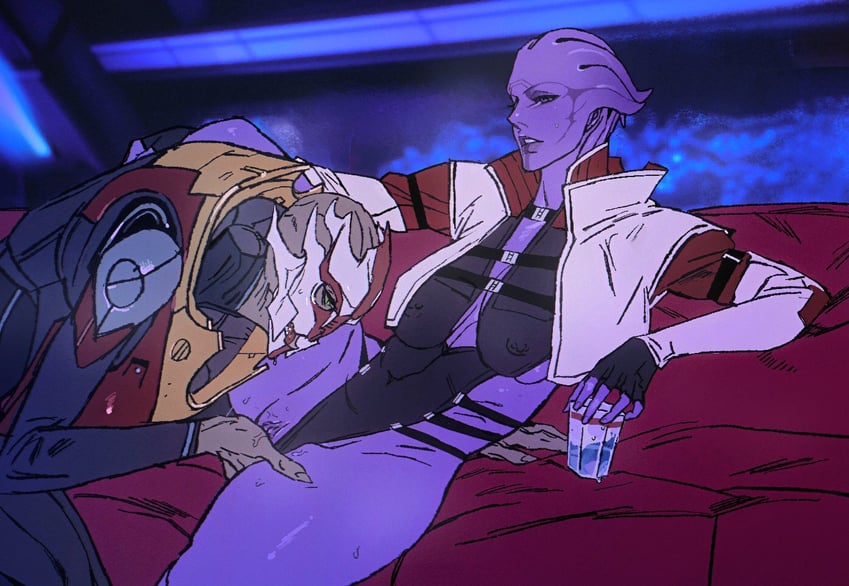 aria t'loak and nyreen kandros (mass effect and 1 more) drawn by cbb_(tuucoo)