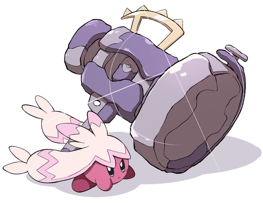 kirby and tinkaton (pokemon and 1 more) drawn by kurachi_mizuki