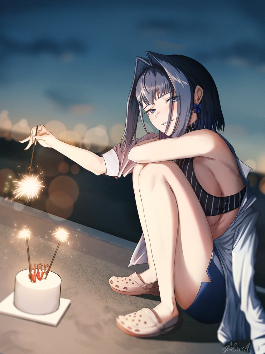 ouro kronii (hololive and 1 more) drawn by zenya