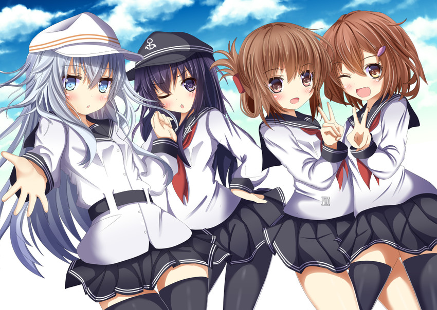 hibiki, inazuma, ikazuchi, akatsuki, and verniy (kantai collection) drawn by aruka_(alka_p1)