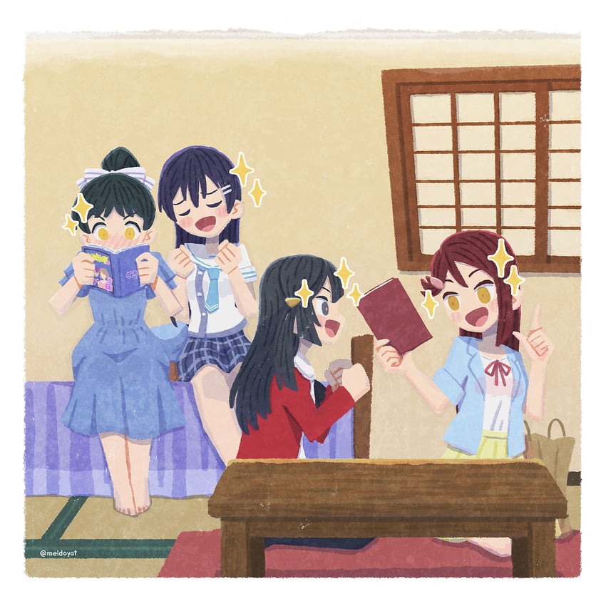 sonoda umi, sakurauchi riko, yuki setsuna, and hazuki ren (love live! and 4 more) drawn by meidosan