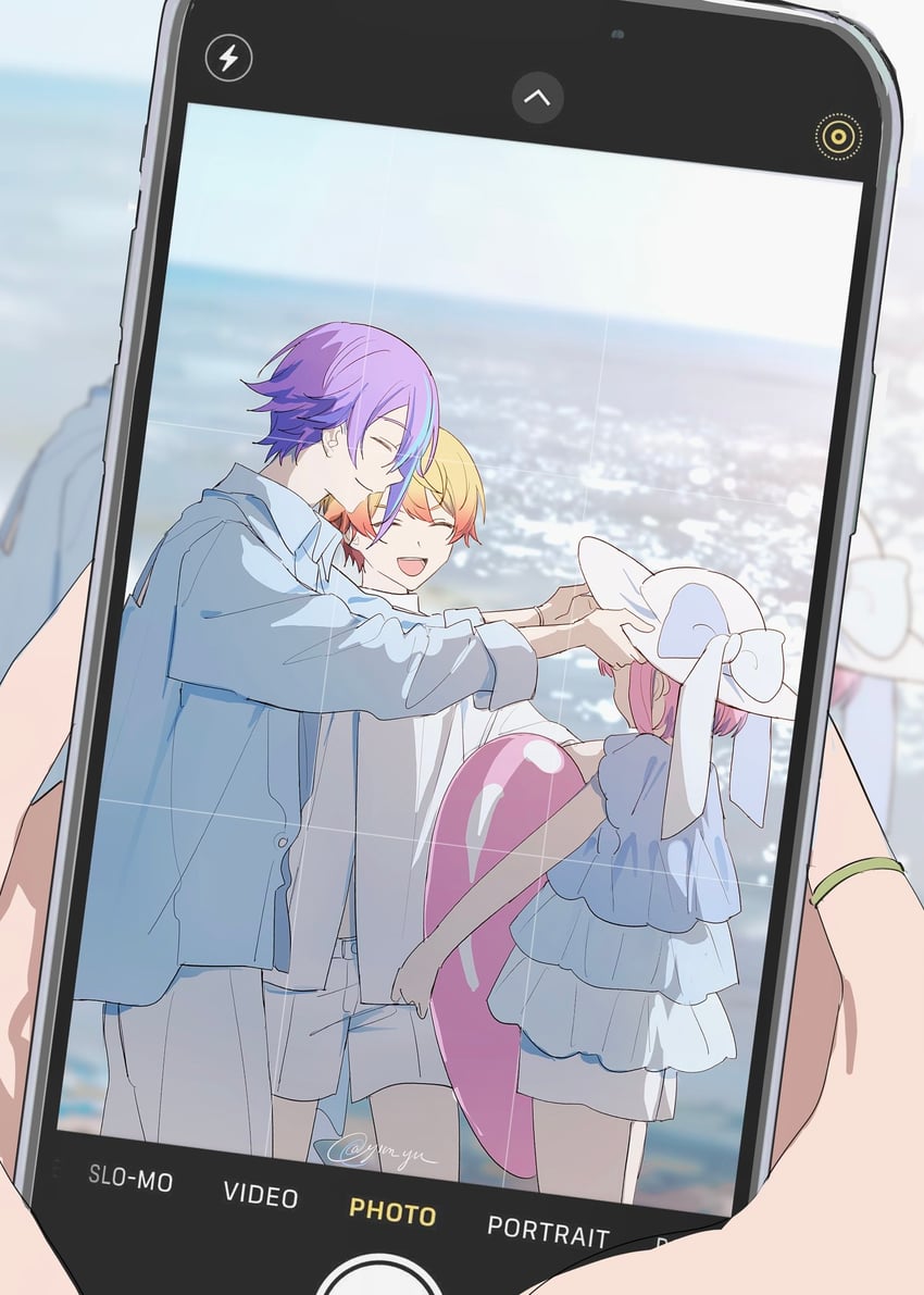 ootori emu, tenma tsukasa, and kamishiro rui (project sekai) drawn by yion_yu