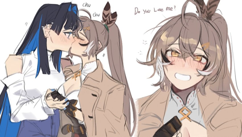 ouro kronii and nanashi mumei (hololive and 1 more) drawn by eus_ing