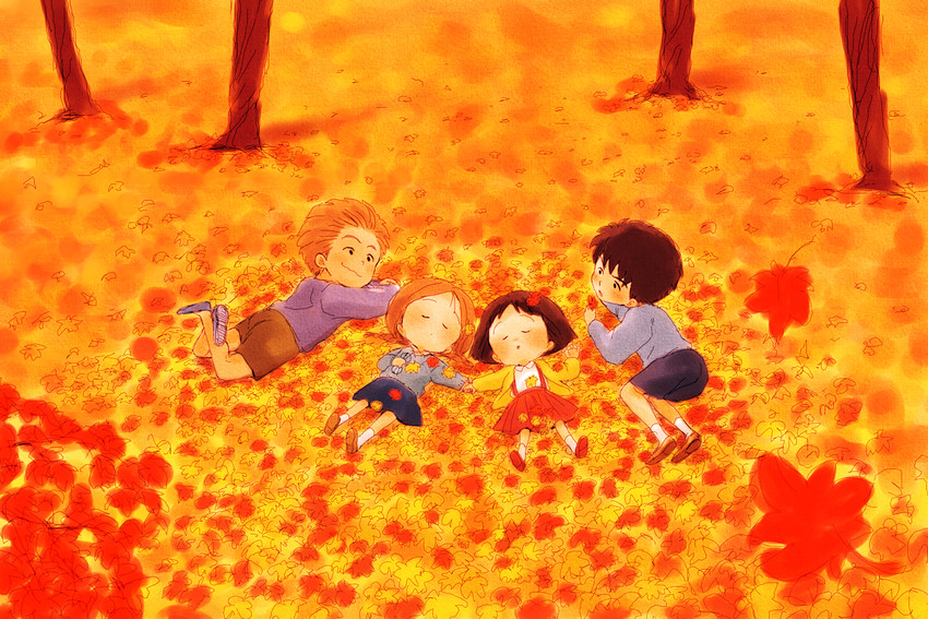 sakura momoko, honami tamae, oono ken'ichi, and sugiyama satoshi (chibi maruko-chan) drawn by hanba_guyokota