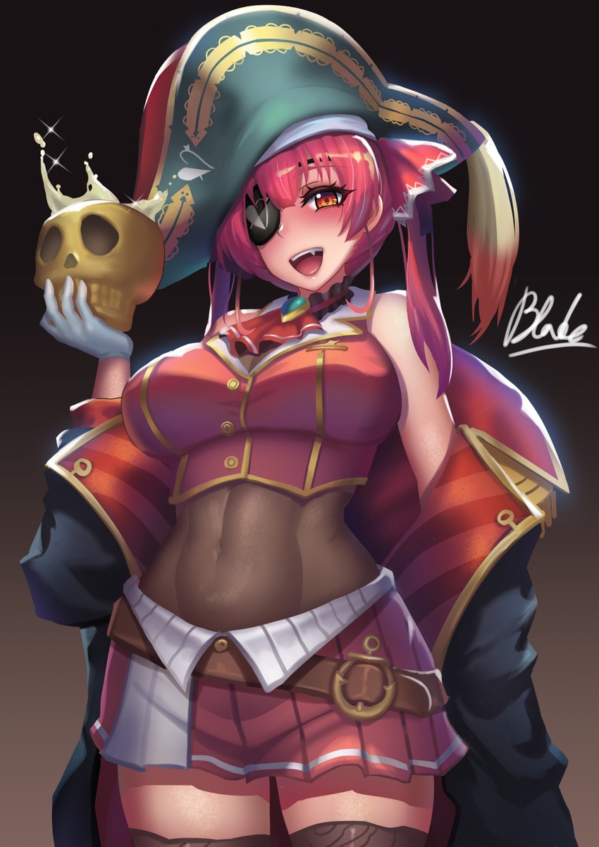 houshou marine and dokuro-kun (hololive) drawn by qblade