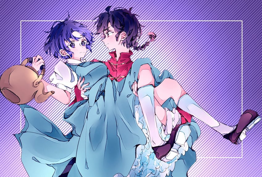 tendou akane and saotome ranma (ranma 1/2) drawn by remonmo_e