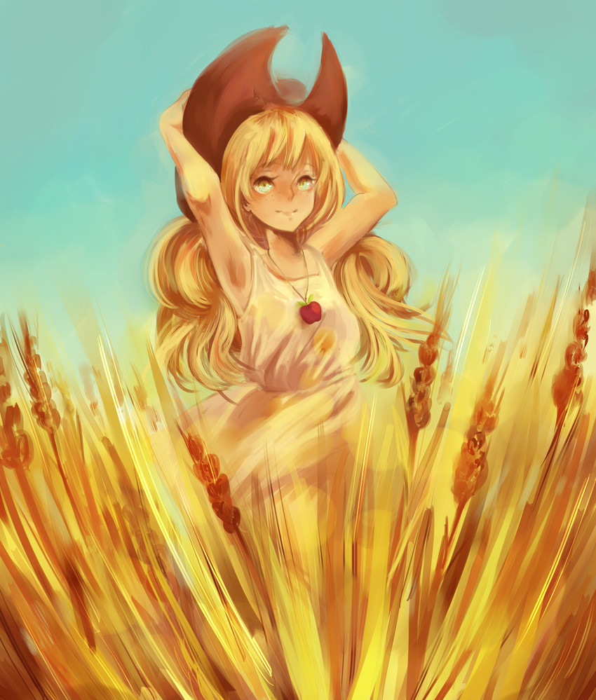 applejack (spice and wolf and 2 more) drawn by tygerotyger