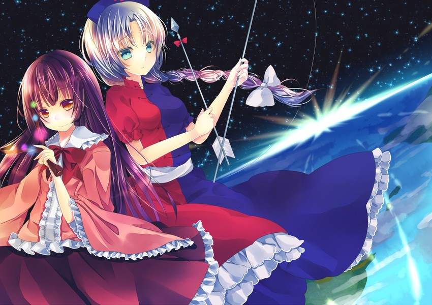 houraisan kaguya and yagokoro eirin (touhou) drawn by kusada_souta