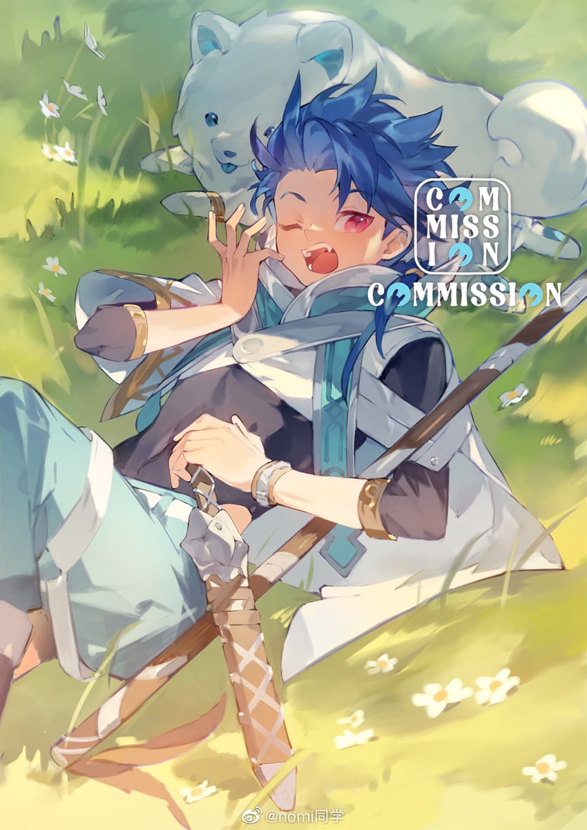 cu chulainn and setanta (fate and 1 more) drawn by nomi_tongxue