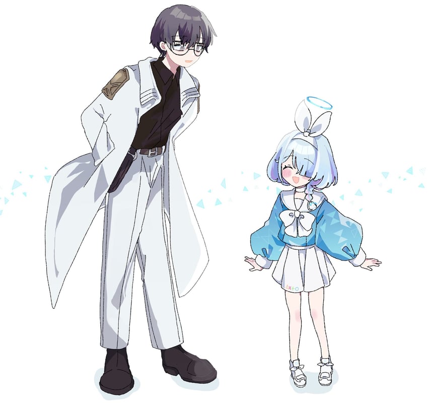 sensei, arona, and problem solver sensei (blue archive) drawn by tanikomotimoti
