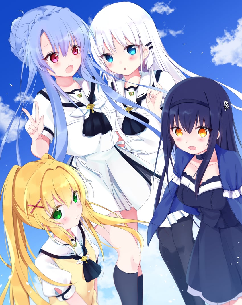 naruse shiroha, kushima kamome, sorakado ao, and tsumugi wenders (summer pockets) drawn by yutori_z71