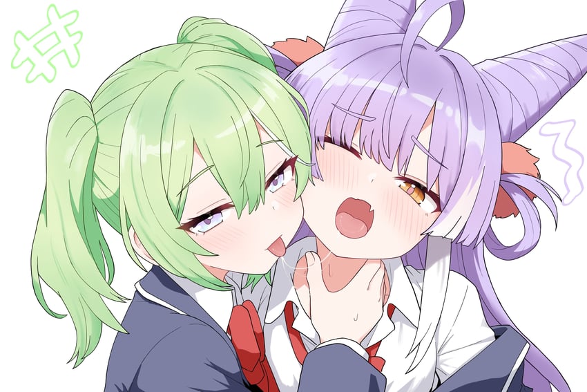 tenko shibuki and yuzuha riko (stellive) drawn by saho_4545